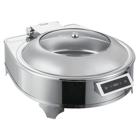 3044永利圆形豪华感应自助餐炉 一体电热304不锈钢早餐布菲炉